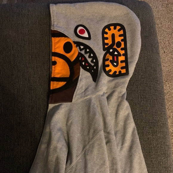 BAPE Baby Milo Shark Hoodie Grey